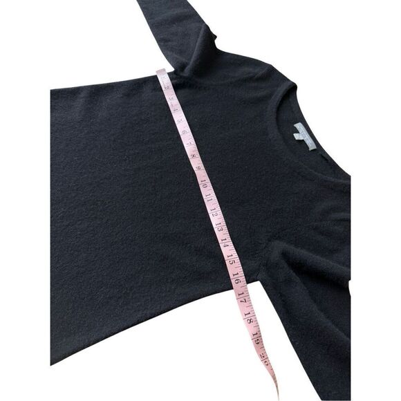 Neiman Marcus Black Cashmere 3/4 Sleeve Fringe Tunic Sweater - Picture 10 of 11